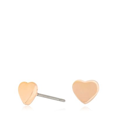Rose gold plated heart stud earrings